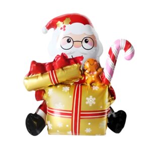 Oturan Gold Hediye Kutulu Noel Baba 9832